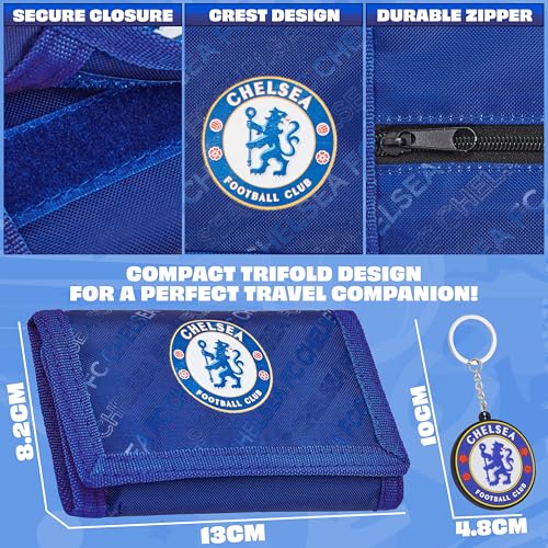Cartera Chelsea F.C. evita pérdidas de monedas con este monedero triple azul infantil 6