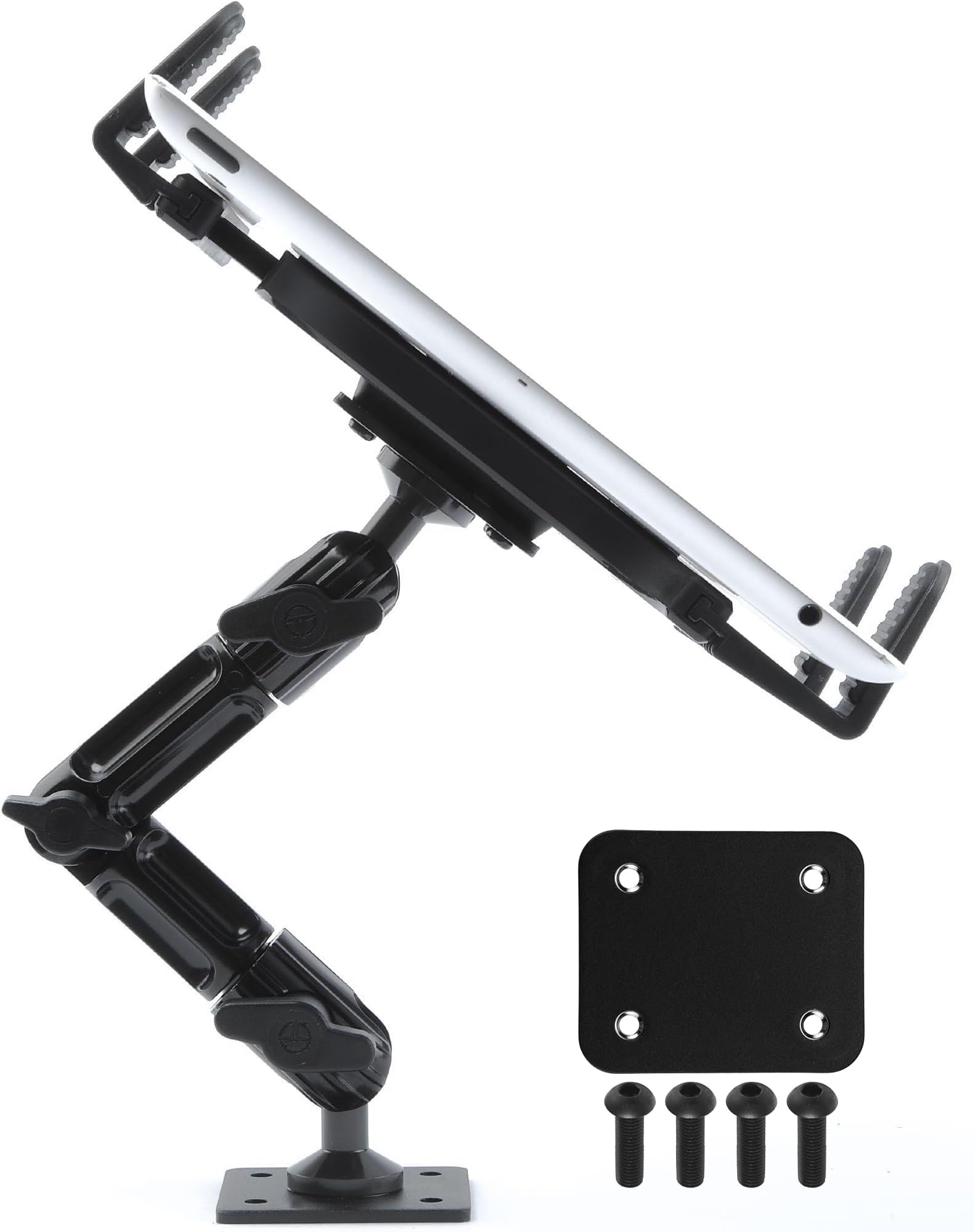 Tackform Industrial Metal Drill Base Tablet Mount for Apple iPad Mini/Pro 12.9in Galaxy S Surface Pro & Switch