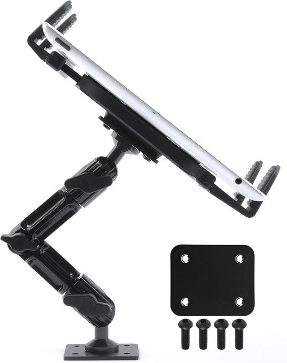 Tackform Industrial Metal Drill Base Tablet Mount [Enduro Series] - iPad Holder for Wall or Truck. ELD Mount | Compatible with iPad mini, IPad Pro 12.9, Galaxy S, Surface Pro & Switch