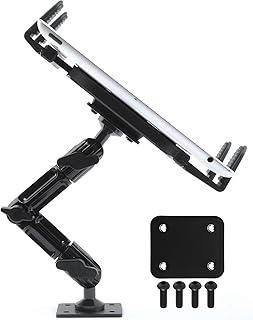Industrial Metal Drill Base Tablet Mount - By TACKFORM [Enduro Series] - iPad Holder for wall or truck. ELD Mount | Compatible with iPad Mini, IPad Pro 12.9, Galaxy S, Surface Pro & Switch