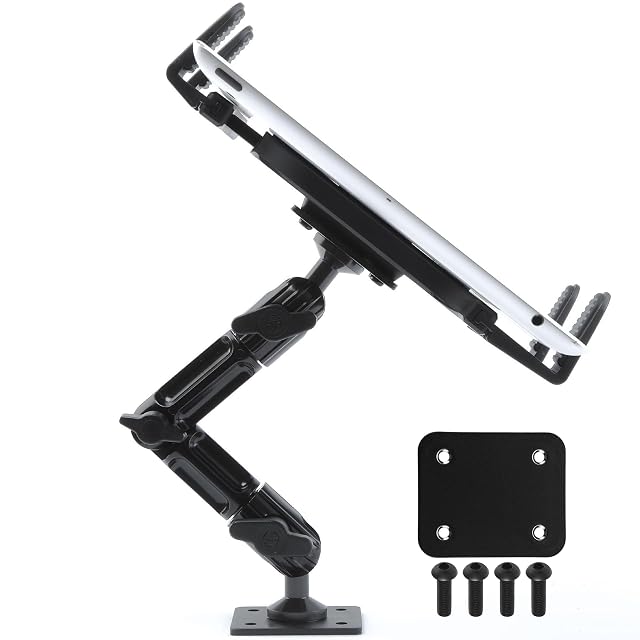 Tackform Industrial Metal Drill Base Tablet Mount Enduro Series - iPad Holder for Wall or Truck ELD Mount