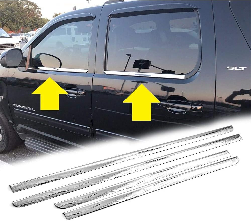 Polished Stainless Steel Window Sill Moldings Overlay Designed for 2007-2014 Tahoe Suburban