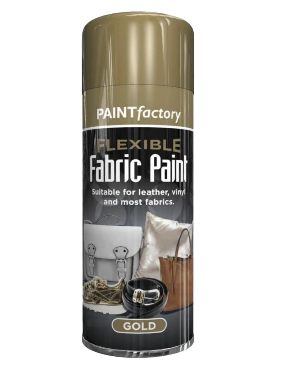 Gold Flexible Fabric Spray Paint, Suitable for Leather Vinyl Textile Clothes Fast Drying 6.7 Ounce
