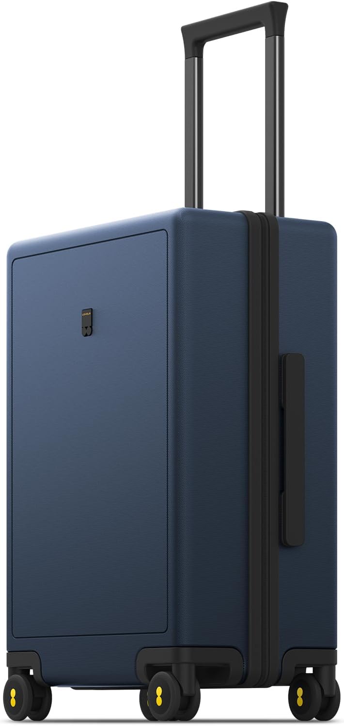 LEVEL8 Carry on Luggage Airline Approved, Carry-on Suitcases with Wheels, Lightweight Hardside Luminous Textured Luggage for Travel with Tsa Lock, 20 Inch, Navy