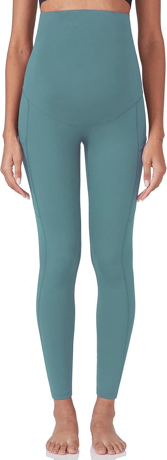 POSHDIVAH Women's Maternity Workout Leggings Over The Belly Pregnancy Yoga Pants with Pockets Soft Activewear Work Pants - Image 4