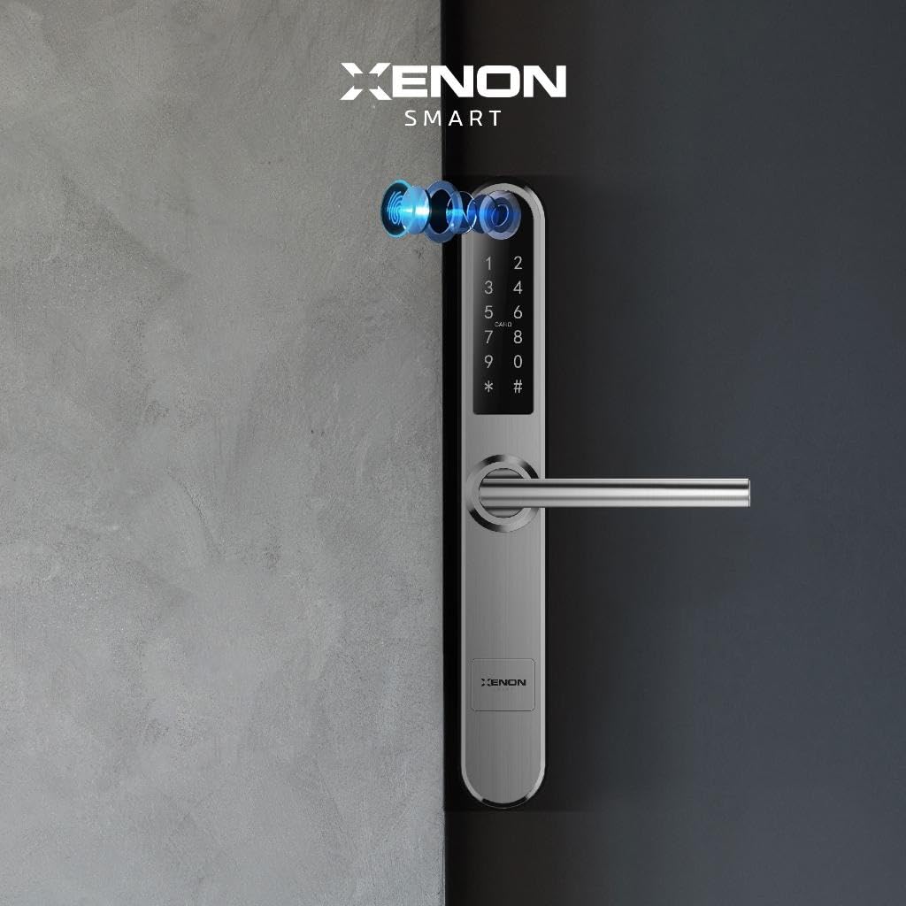 Xenon Smart Akıllı Kapı Kilidi | Parmak İzli Şifreli Bluetooth Gateway Uyumlu Paslanmaz Çelik Gövde (X8057)