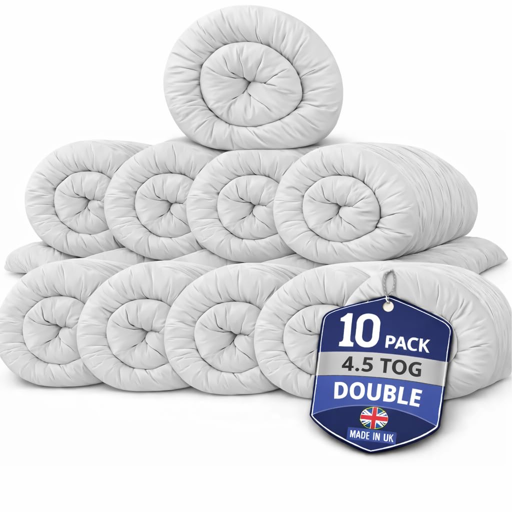 Hafaa Double Duvet 10.5 Tog (2 Pack) Anti Allergy Duvets All Year Roud Hollowfibre Filling Thick and Warm Duvet Double - UK Made Quilts — view 11
