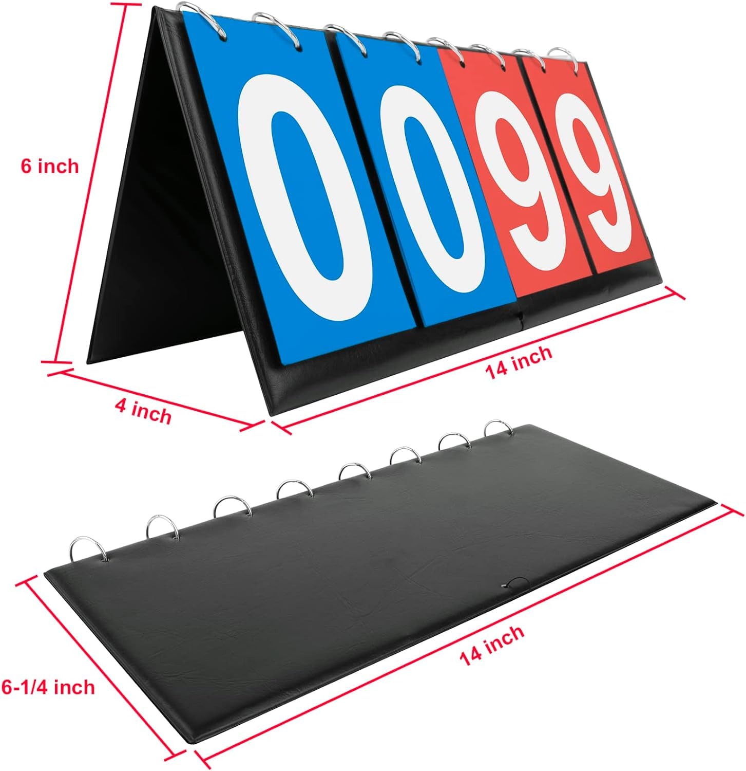 Tabellone Segnapunti,Segnapunti Sportivo Multifunzionale a 4 Cifre,0-99 Cifre Portatili Flip Sport Scoreboard,Tabellone Segnapunti Flip per Basket,Calcio,Calcio e Tennis