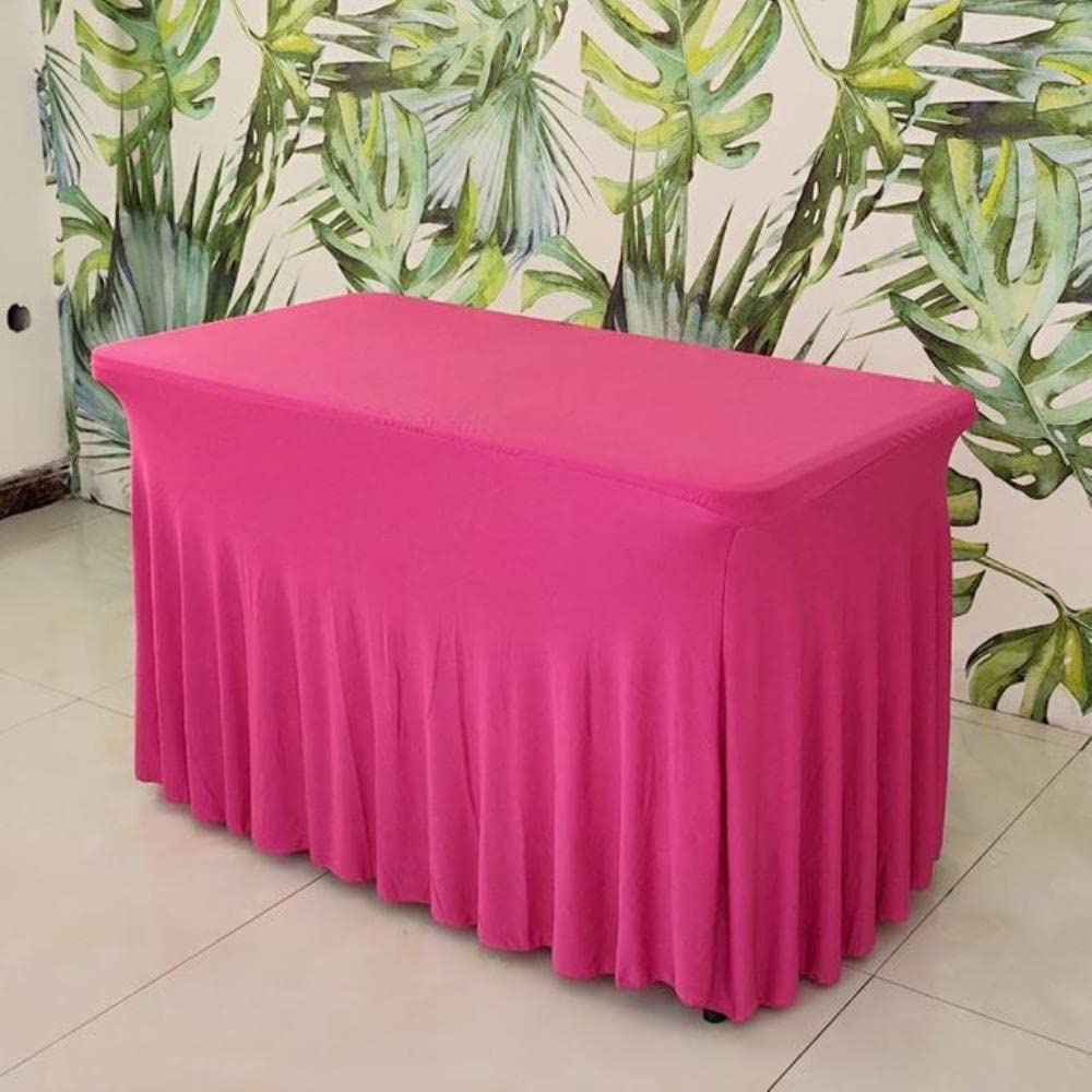 Rettangolo Arruffato Lycra Spandex Tovaglia Elastico Matrimonio Lungo Tovaglia Hotel Decorazione Del Partito Stretch Gonna Tovaglia