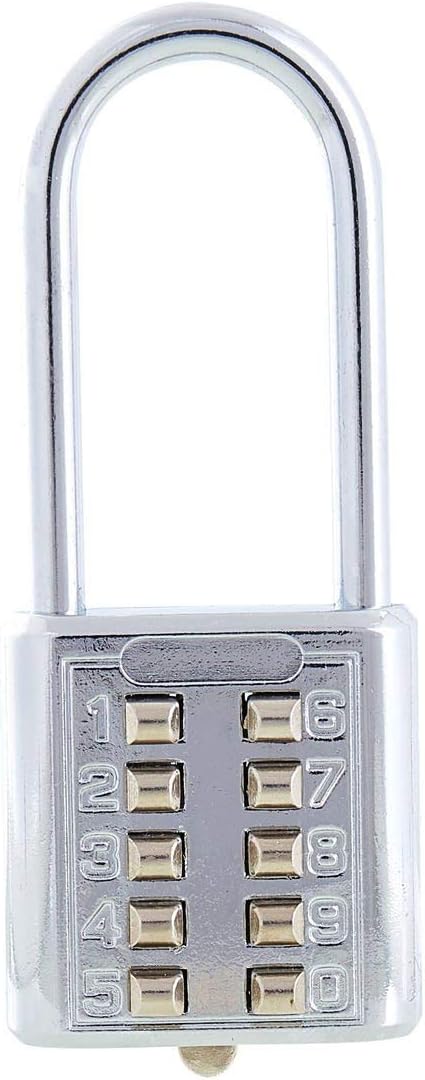 Push Button Padlock Outdoor Lock Combination Gym Combination Lock for Locker Long Shackle Combination Lock