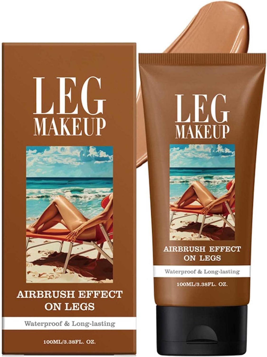 Lozione per il trucco delle gambe, Trucco per gambe e corpo, fondotinta per il corpo che perfeziona la pelle, trucco per coprire i tatuaggi (3# Bronze)
