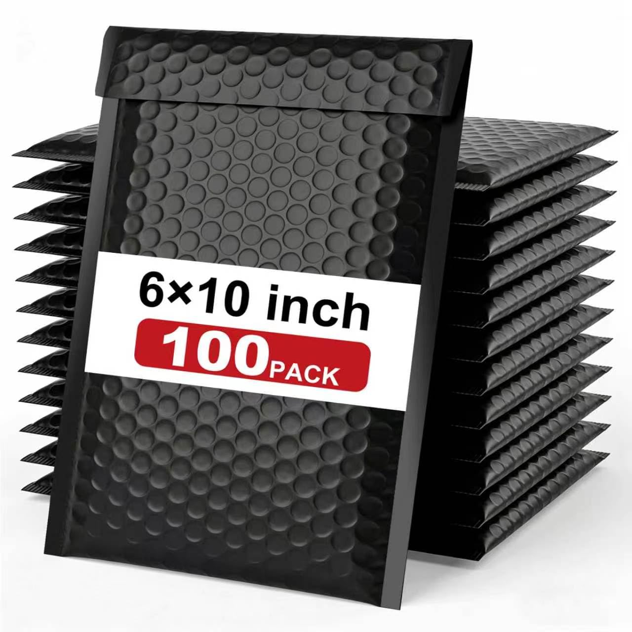 Photo 1 of 100PC Bubble Mailers 6x10 Inch, Black Self-Sealing Padded Shipping Envelopes, Waterproof Cushioned Mailers Bulk for Small Business, eCommerce, Packaging, Mailing & Shipping Supplies
