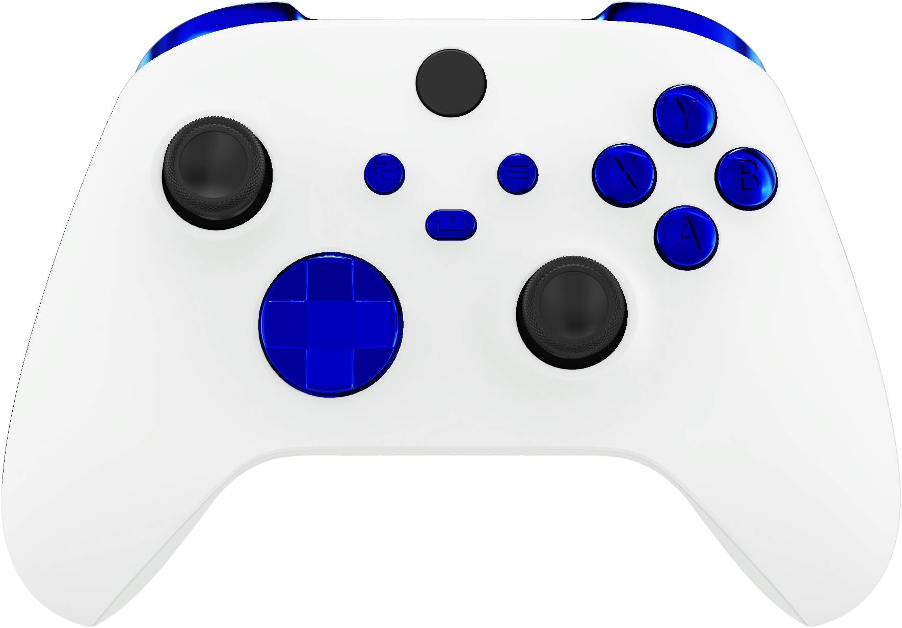 eXtremeRate Replacement Buttons for Xbox Core Wireless Controller, Chrome Blue Glossy Custom LB RB LT RT Bumpers Trigers Dpad ABXY Start Back Sync Share Keys Parts for Xbox Series X & S Controller