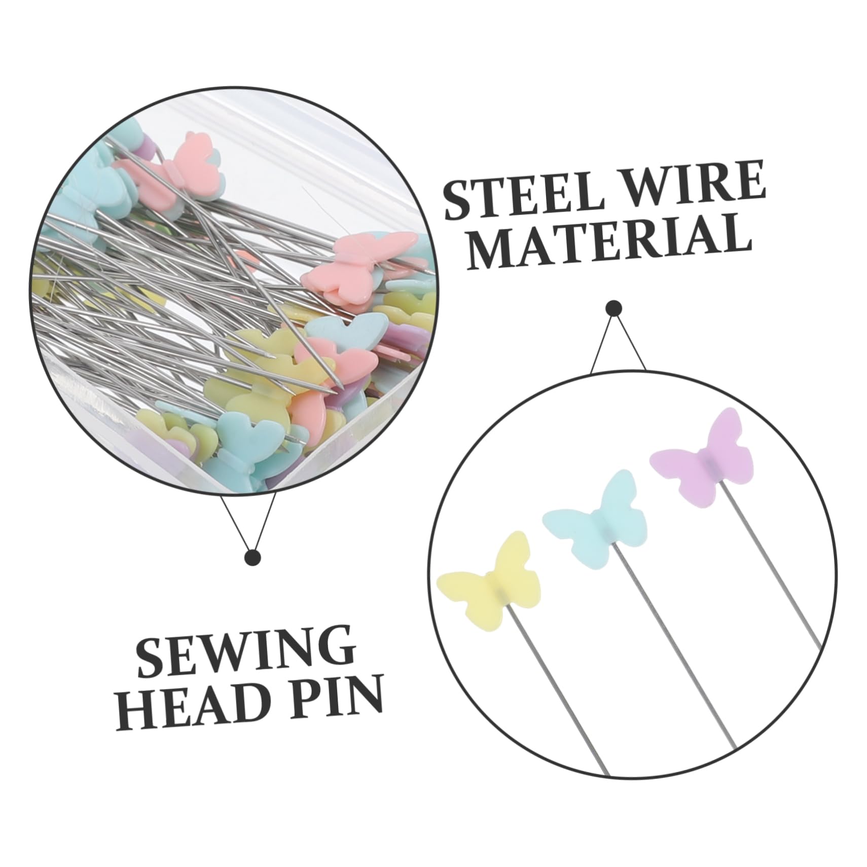 ERINGOGO 100pcs Bright Butterfly Pins Prendedores De Sewing Pins for Dressmakers