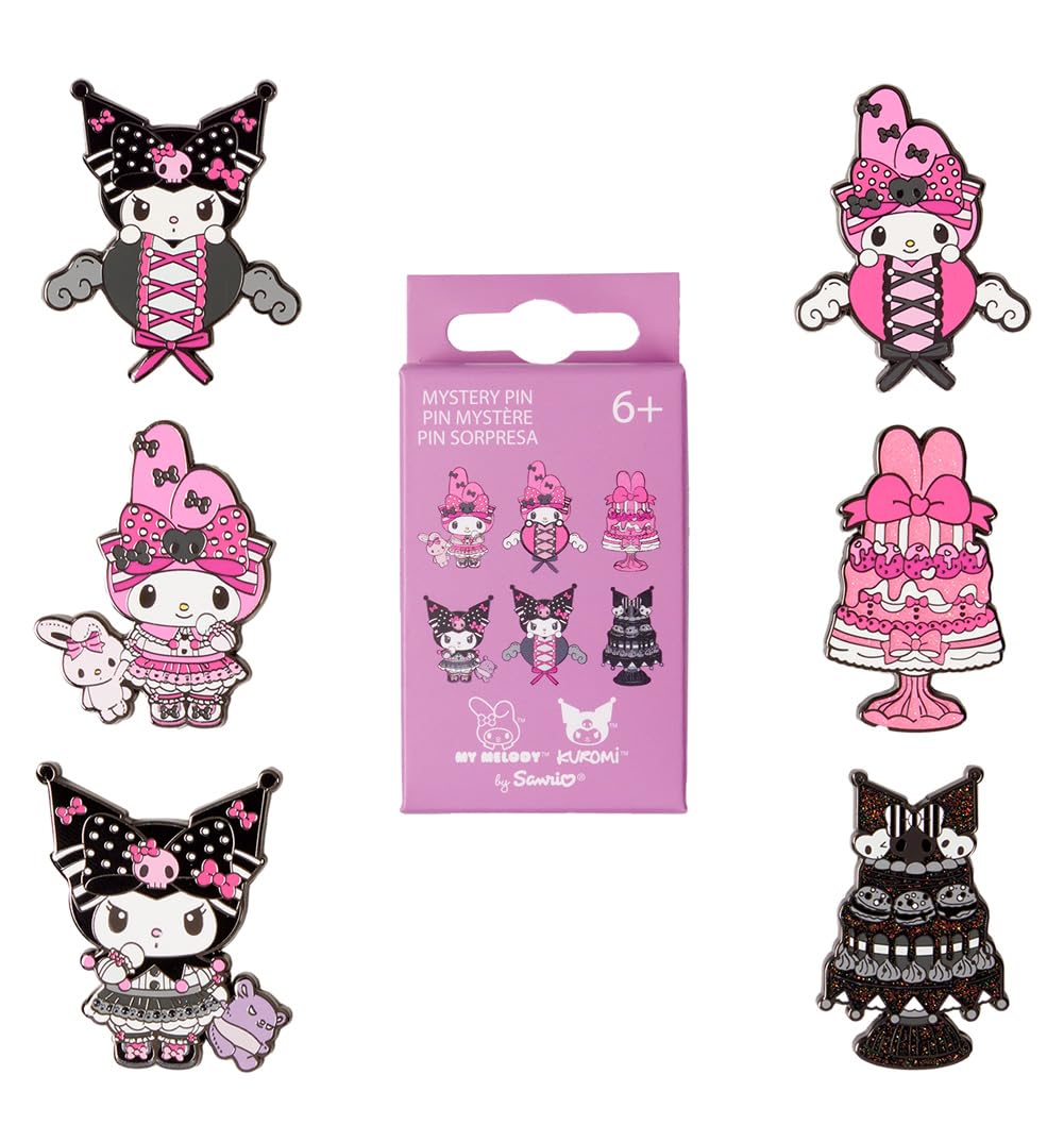 Loungefly Sanrio My Melody And Kuromi Pink And Black Mystery Box Pin