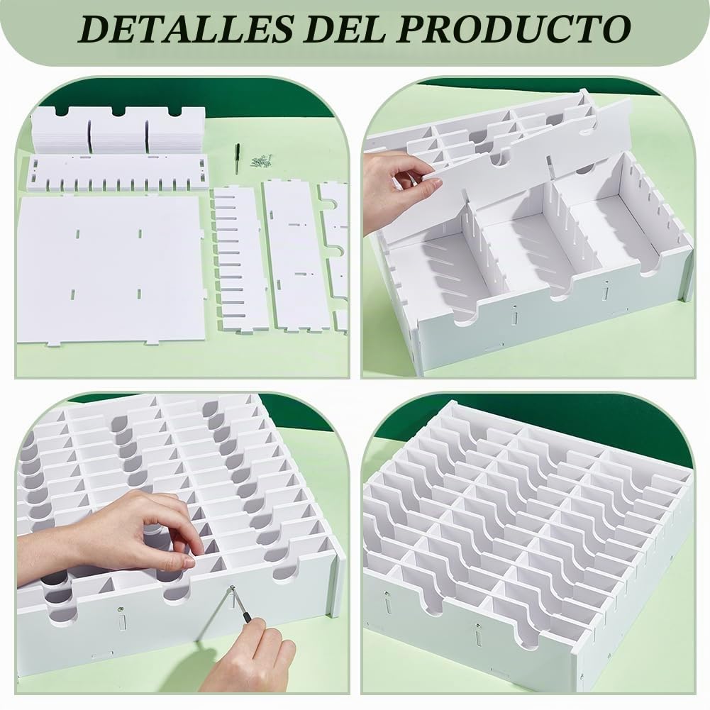 UNICRAFTALE Estante de almacenamiento de almohadilla de tinta de 36 cuadrados, caja de almacenamiento con sello blanco, organizador de almohadilla de sello de escritorio, organizador de almohadilla