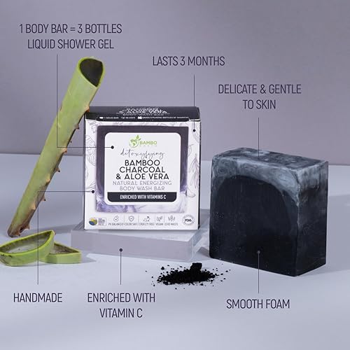 Miniatura 3 de Jabón en barra de gel corporal hidratante sólido, barras de ducha de gel seco natural con aceite esencial a base de plantas y embalaje sin residuos,