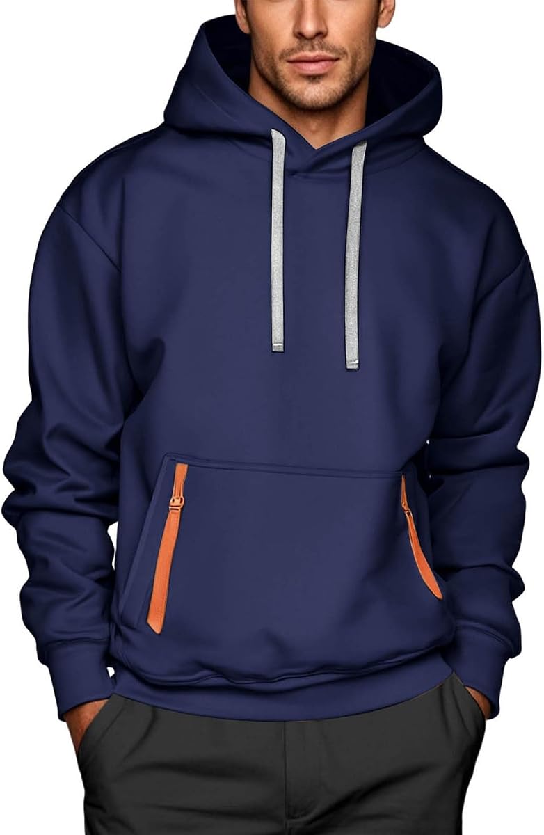 Sweatshirts for Men Casual Work Tactical Fleece Hoodie Long Sleeve Casual Fashion Hooded Sweatshirt with Pocket
