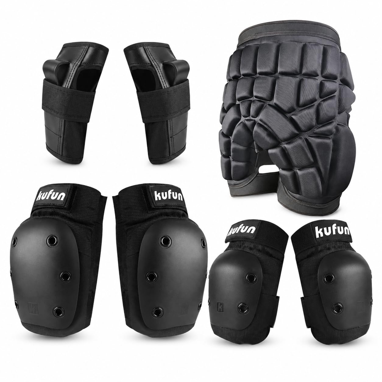 Set di Protezioni Sportive 7 Pezzi per Pattini, Skateboard, Ciclismo e – Ginocere, Gomitiere, Polsiere e Protezioni Fian