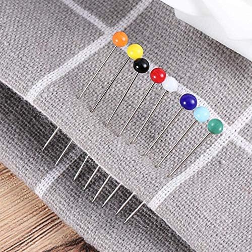 Sewing Pins,Colorful Round Pearl Head Pins 1200pcs for Dressmaker Jewelry Craft Decoration (Long 40mm) Red Black White Orange Green Blue Multicolor
