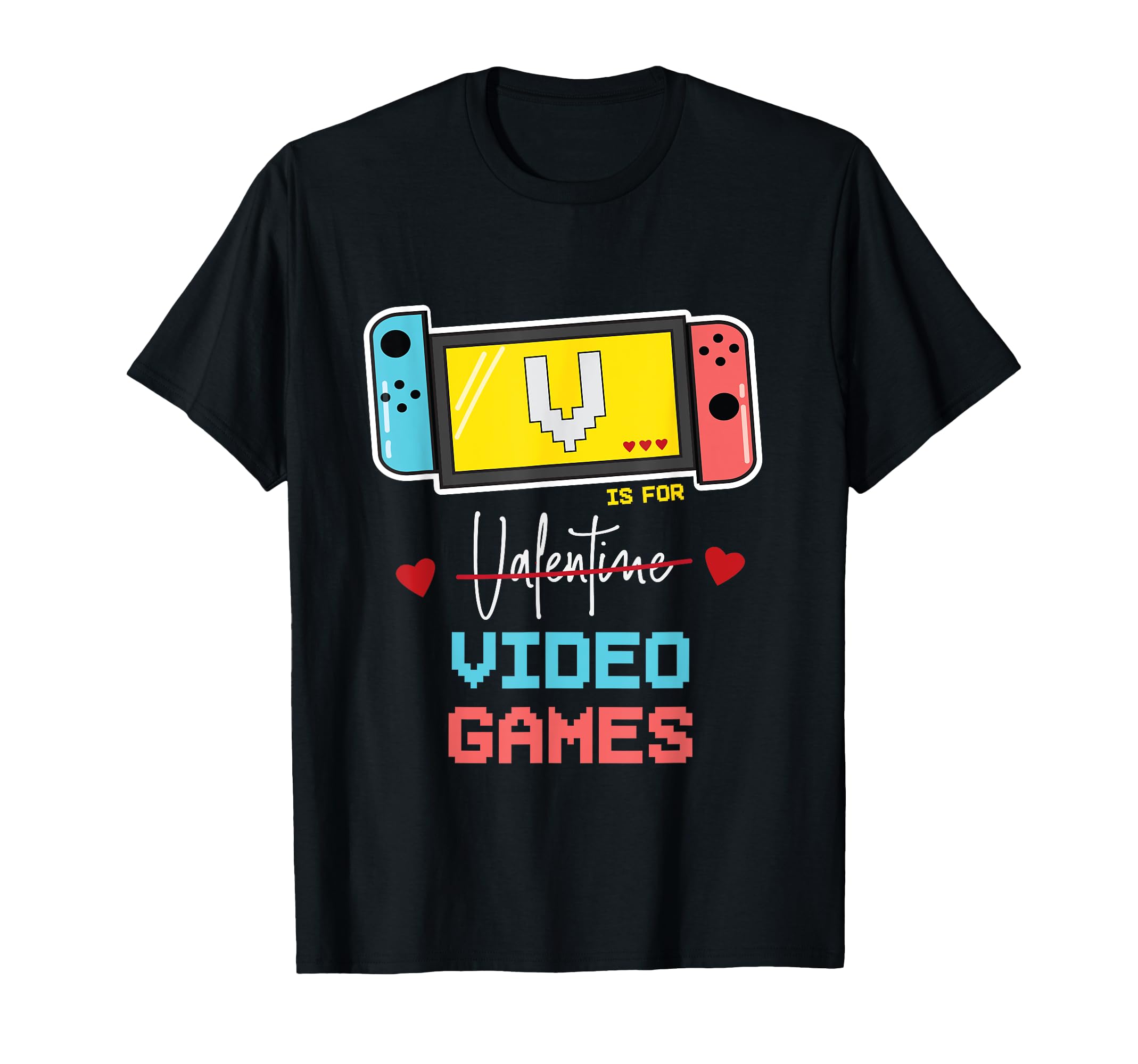 V Is For Valentine Video Games Gamer Kids T-Shirt