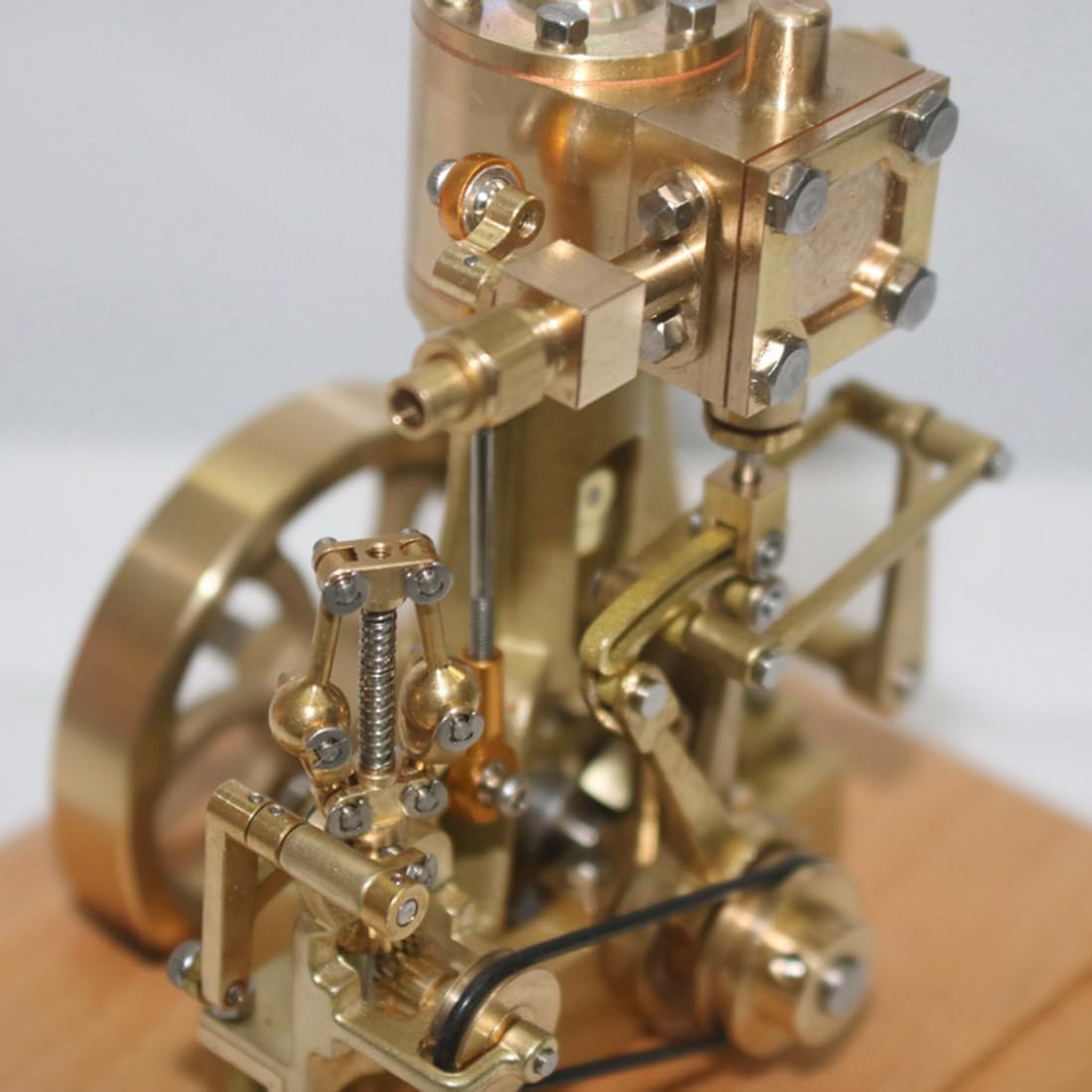 PizazzToy Dampfmaschine Bausatz Erwachsene, 1.85CC Mini-Retro-Vertikal-Einzylinder-Hubkolben-Doppelwirkungs-Dampfmaschinenmodell mit Drehzahlreduzierer