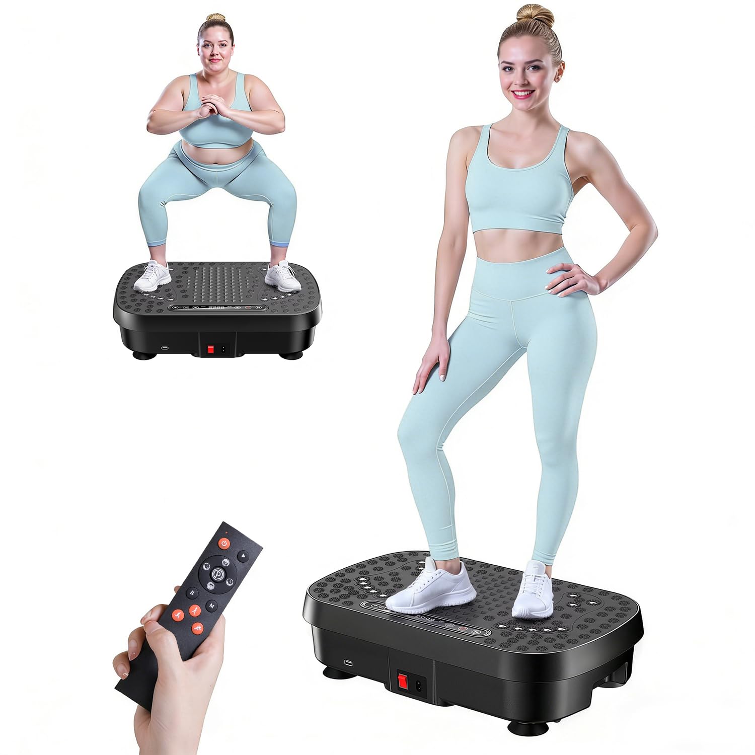 Kitire Vibrationsplatte für Lymphdrainage & Gewichtsreduktion – 9 Modi Vibrationsplattform, 3D Upgraded Fitnessgerät, Heimtrainer für Zuhause