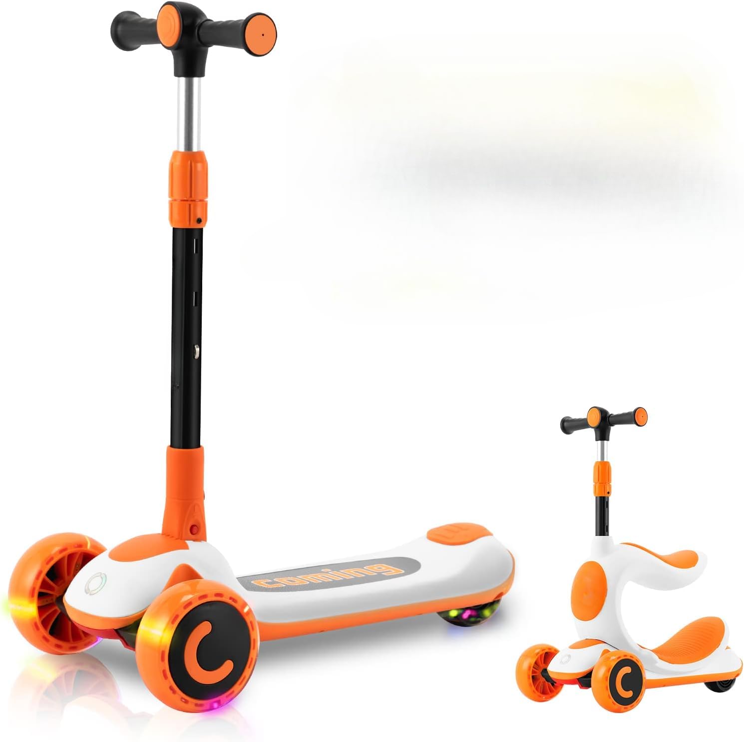 ランボルギーニ キッズスクーター 3輪 光るタイヤ 2WAY オレンジ 新品