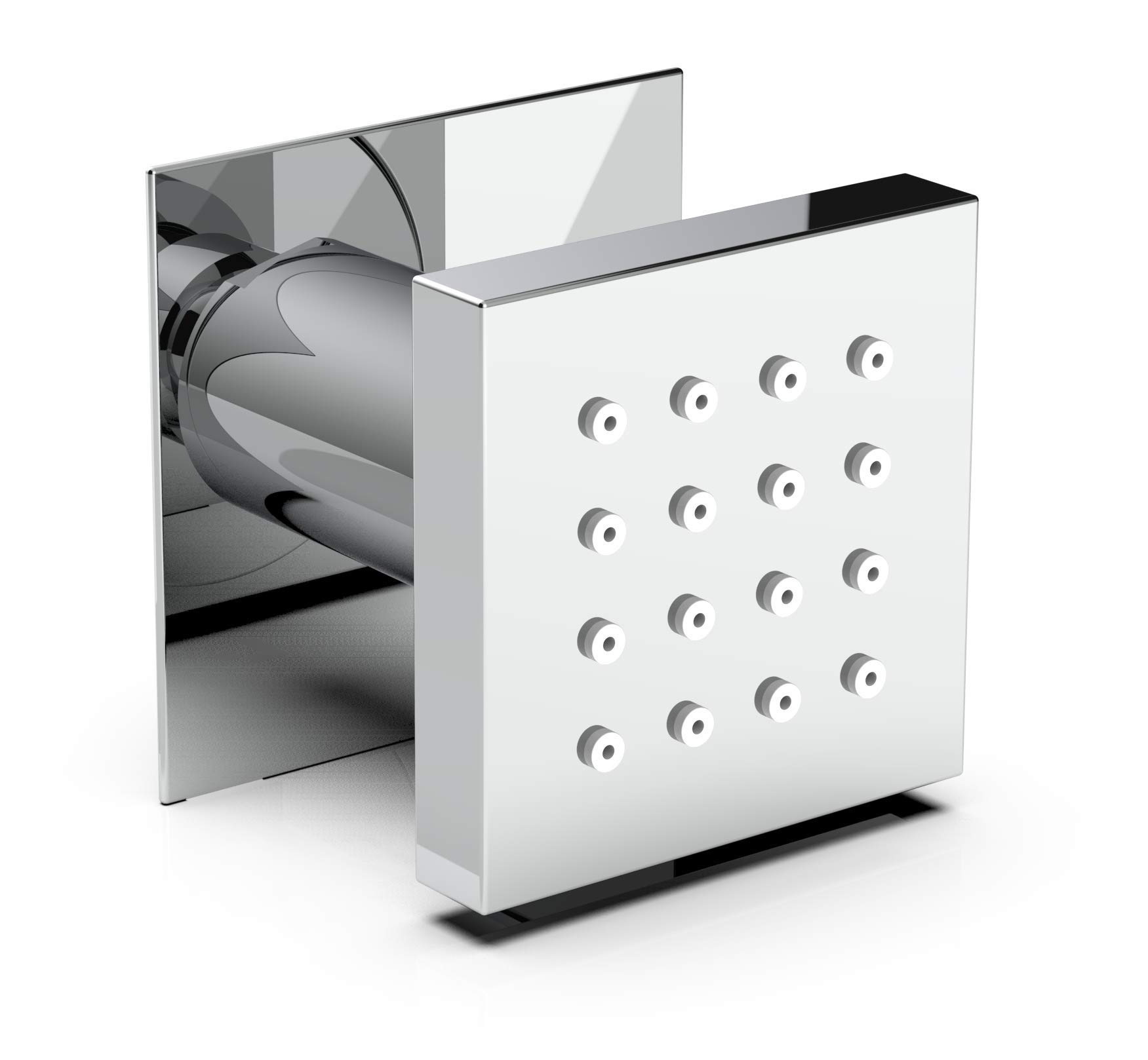 Auriga Brass Body Jet with Flange Square Shape Silicon Nozzle Easy Clean System , (BJ-S50, 50mm X 50mm, Silver )