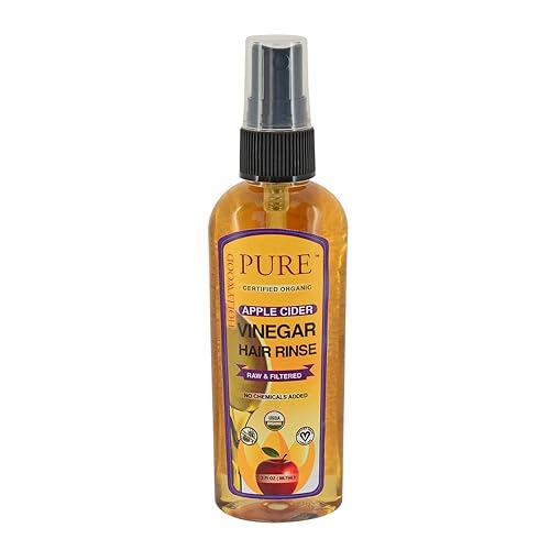 Hollywood Beauty Vinagre de sidra de manzana orgánico puro, marrón, 3 onzas líquidas