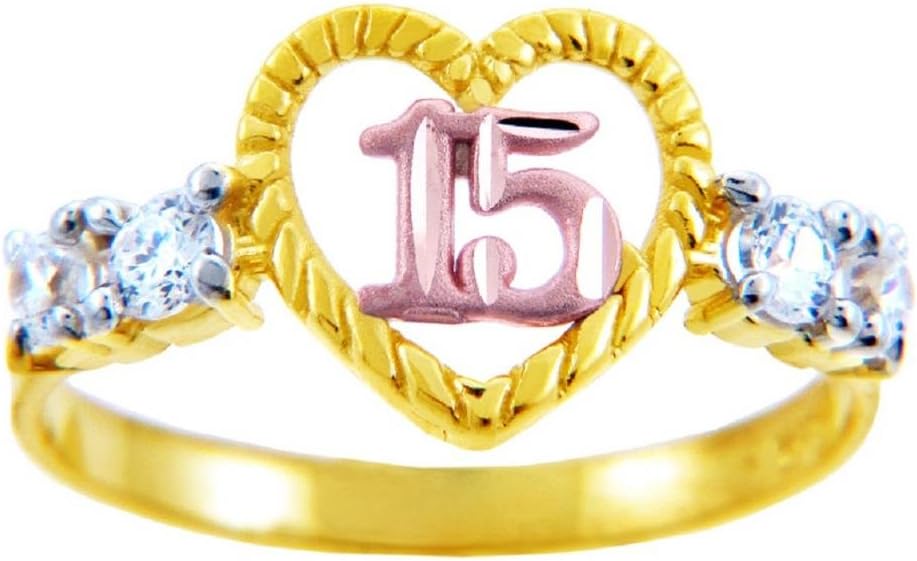 15 Años Ring - Quinceanera Ring with Cubic Zirconia (10k) (9)