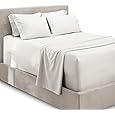 Elegant Comfort Luxury 1500 Premium Hotel Quality Microfiber 4-Piece Sheet Set - Soft, All Around Elastic 18-24 Inches Deep Fitted Sheet - Extra Deep Pocket Sheets, California King, Cream