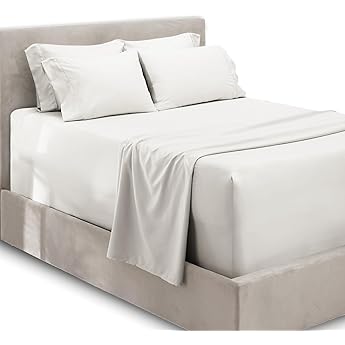 Elegant Comfort Luxury 1500 Premium Hotel Quality Microfiber 4-Piece Sheet Set - Soft, All Around Elastic 18-24 Inches Deep Fitted Sheet - Extra Deep Pocket Sheets, California King, Cream