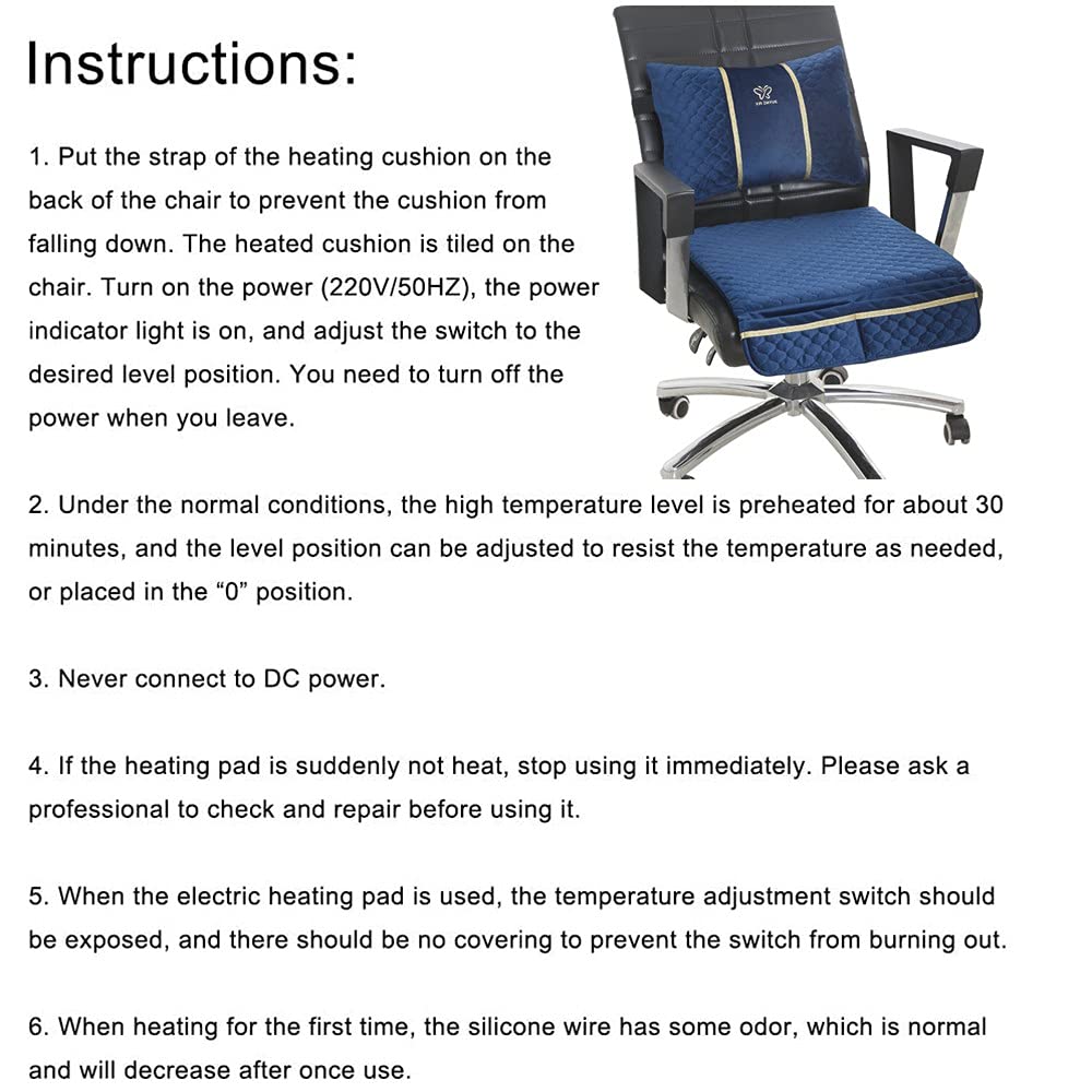 Cojín de Asiento con Calefacción Cómodo de Invierno, Cojín Asiento Calefactable Asiento Universal, Cojín para Silla, Almohadilla Térmica Eléctrica, 9 Niveles Ajustables, 220V Yellow