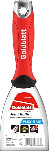Goldblatt Cuchillo de masilla de 3 pulgadas, pintura de raspado de acero inoxidable, raspador de masilla con extremo de martillo, agarre suave,