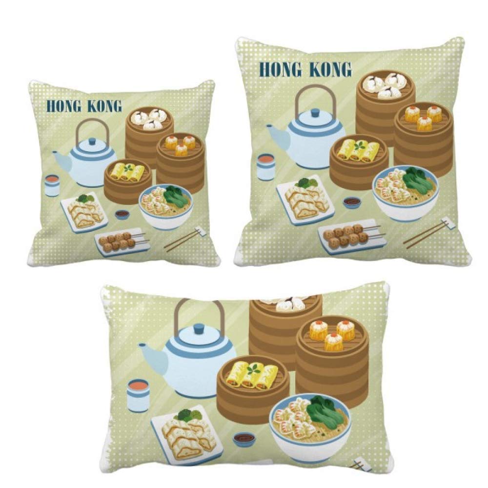 Housse de coussin Hong Kong Dim Sum style Chine pour la déco de canapé