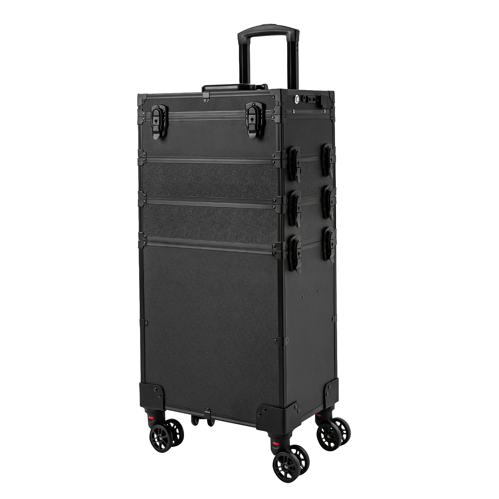 5 Tier Makeup Case w/LED Light, Rolling Lockable Makeup Case, Large Storage Cosmetic Trolley, Hairdressing Trolley Stylist Beauty Luggage Travel Organizer Tool Box for Make Up Artists (5 Tier)