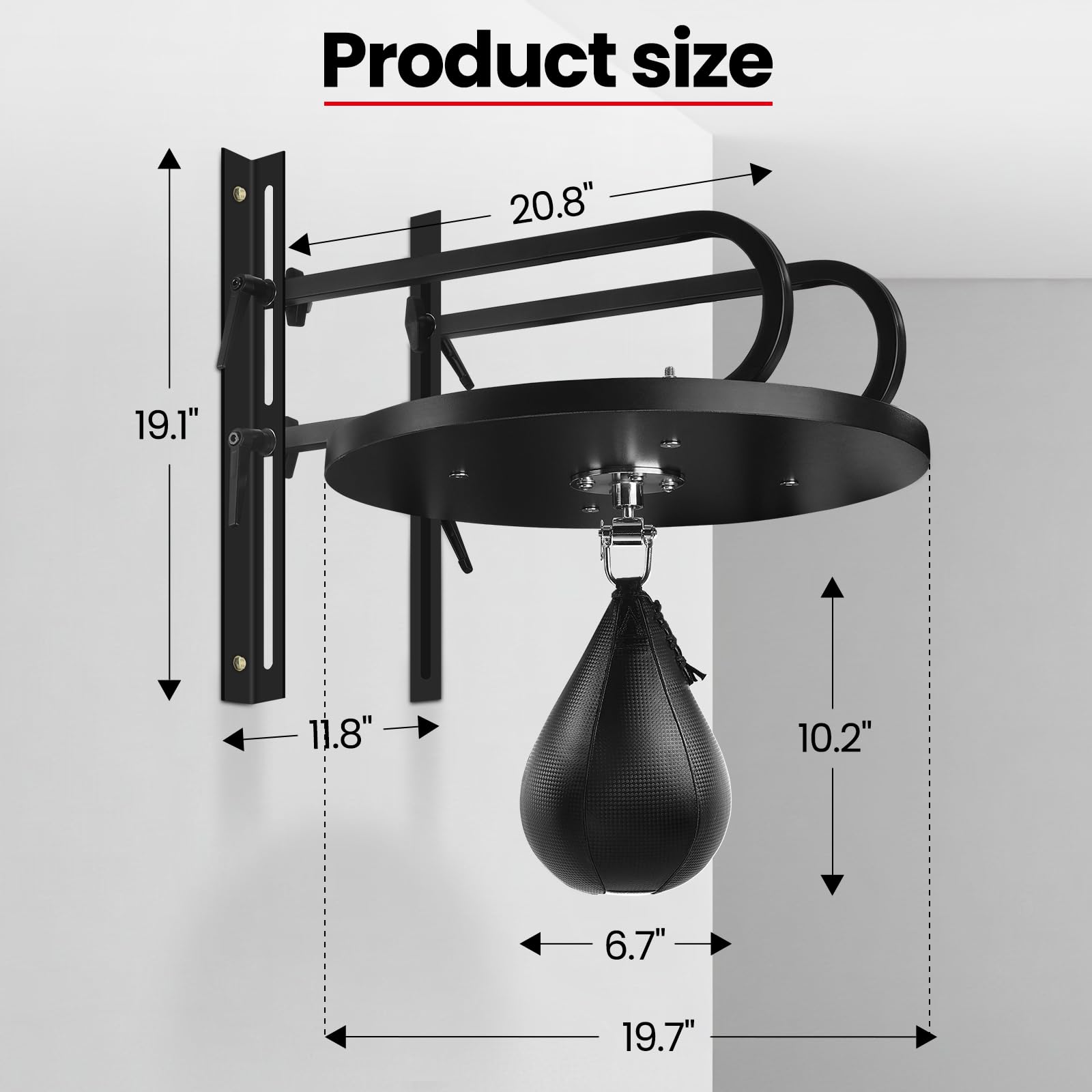 WYGVNR Speed Bag Platform Kit with Speed Punching Bag, Speed Bag Swivel for Boxing Training, Workout