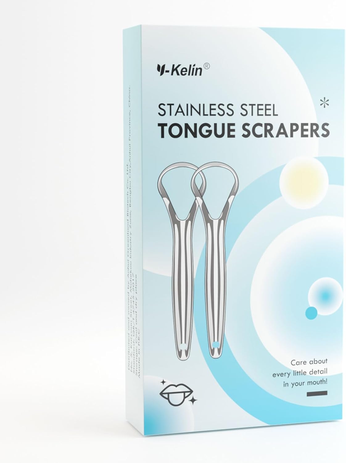 Ykein 4 Pcs Srainless Steel Tongue Scrapers,Metal Tongue Scrapers for