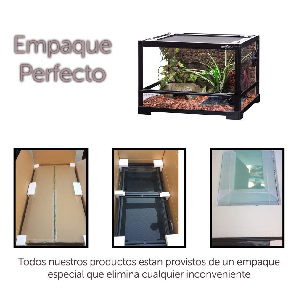 ReptiZoo Terrario de Cristal 45 x 45 x 60 cm con Puerta giratoria, Desmontable. RK0110NS (sin Contenido).