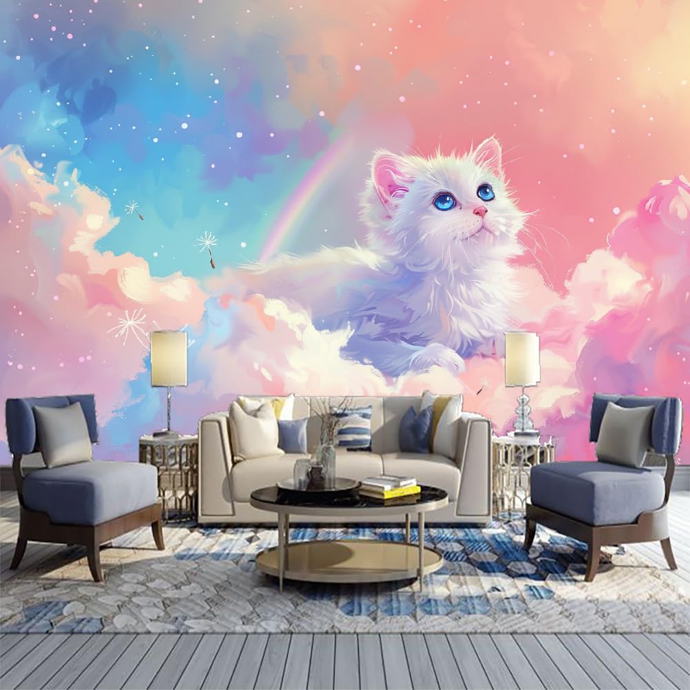 Sacinora Removable Wall Stickers - Cozy German Shepherd & Tabby Cat Design, Peel & Stick Vinyl Decor For Pet Lovers - View #7