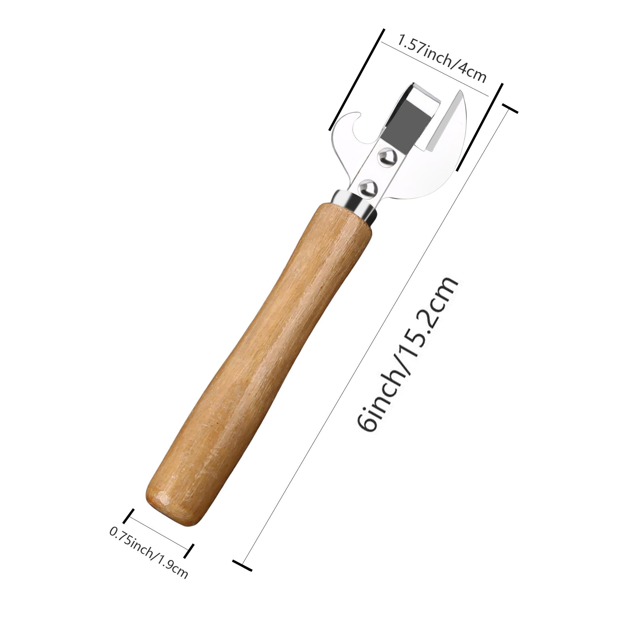 3 abrelatas de acero inoxidable, abrelatas de mano manual tradicional de borde liso, abridor de latas de cocina, abridor de latas y sacacorchos para regalo de mujer 5