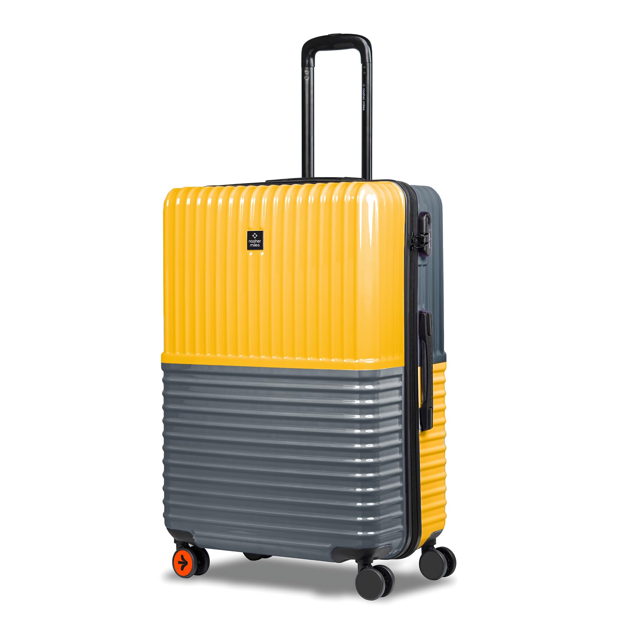 Nasher Miles Istanbul 28 Inch ,Check-in, Hard-Sided, Polycarbonate Luggage, Yellow and Grey 75cm Trolley Bag