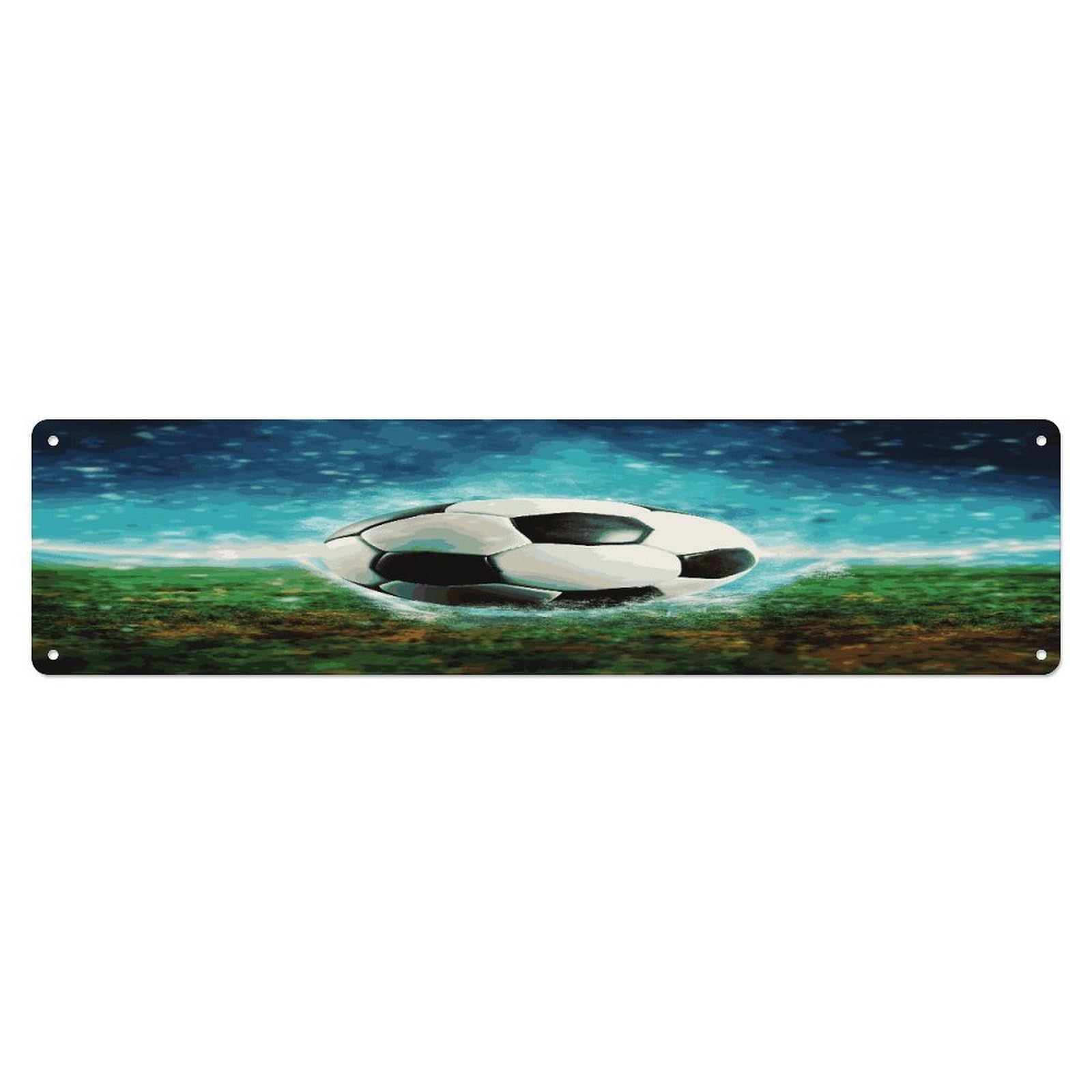 Adfgyerh Style Soccer Ball Background Wall Decor Aluminum Waterproof. Plaque, Practical Gift,Sign 15.7X3.9 Inch Poster,For Home, Office, Business, Garage– Indoor/Outdoor