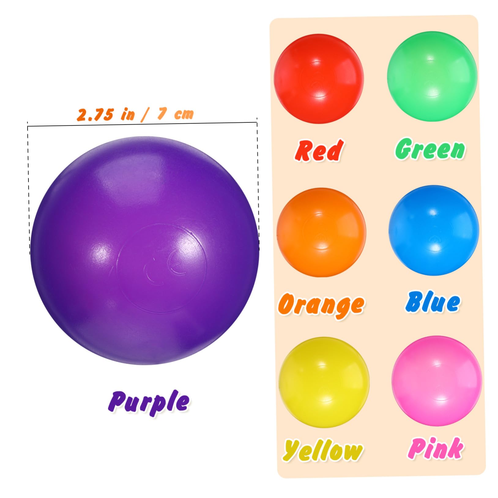 BESPORTBLE 100 Bolas Redondas de Plástico para Piscina de Bolas Oceánicas, Juguetes Funcionales para Niños en Fiestas y Juegos de Piscina Color Aleatorio