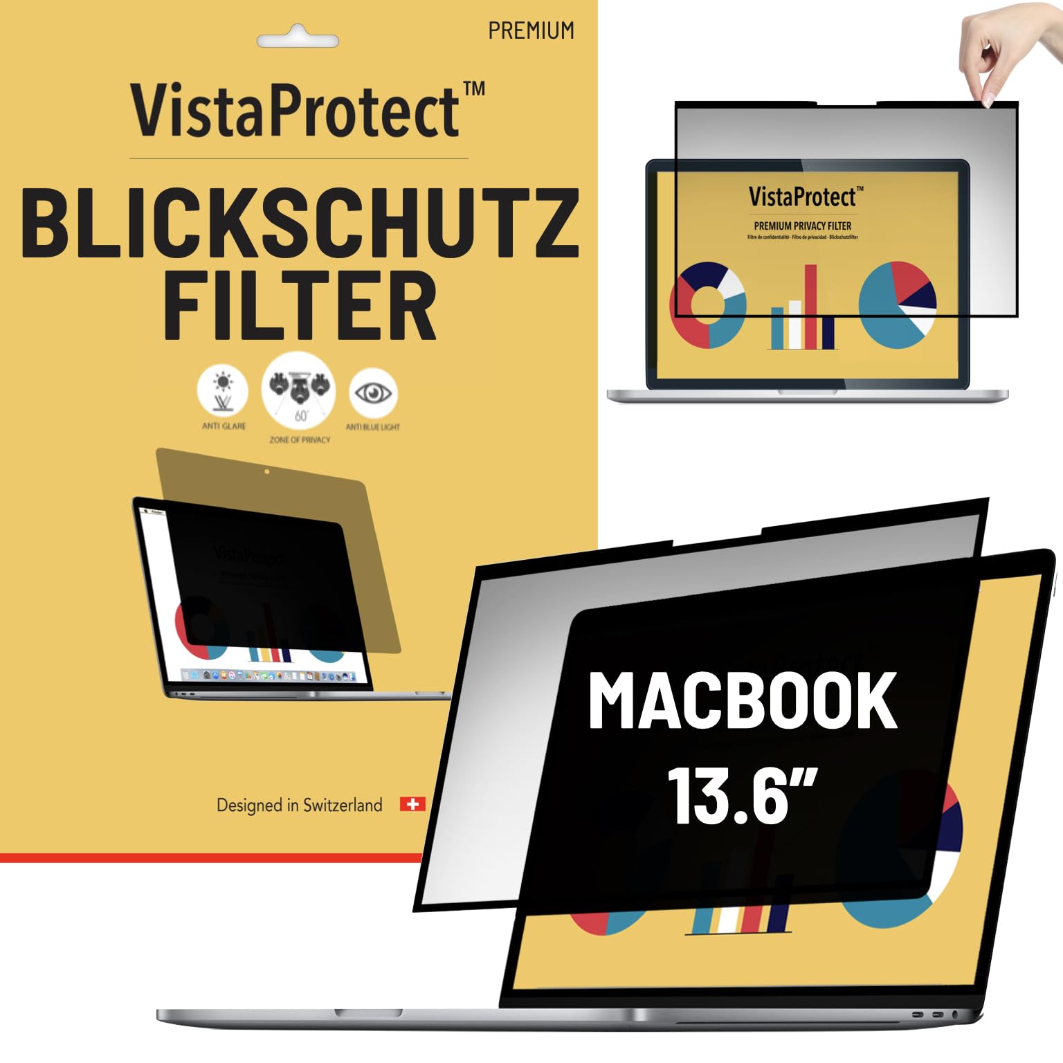 Magnetische Displayschutzfolie Für MacBook Air 13,6 Zoll - Anti-Blaulicht