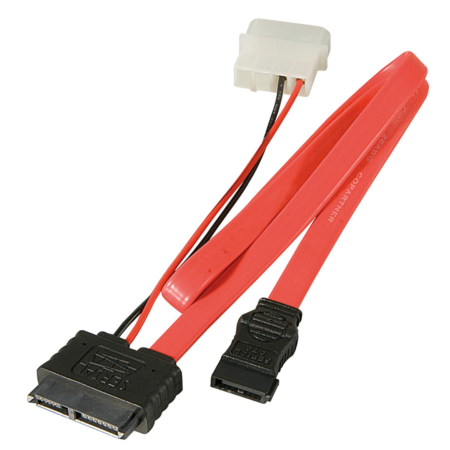Lindy 33609 Cavo Interno SATA Slim e Alimentazione 5.25", 1 m