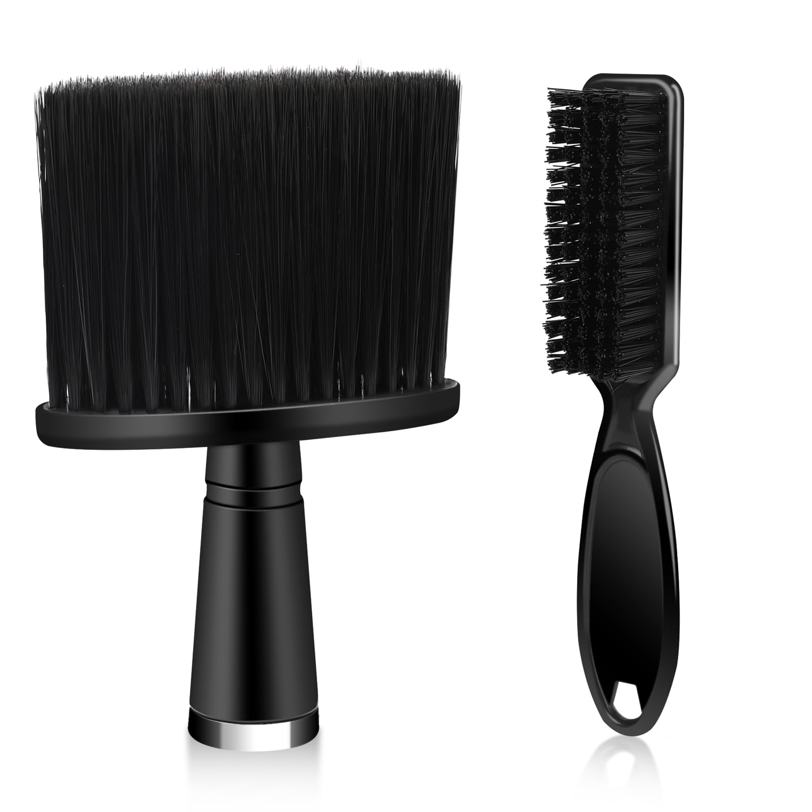 2 Piezas Negro Barber Cuello Cepillo con Mango, Cepillo Suave Peluquero Profesional Cepillo de Barbero Unisex Limpieza Cepillo de Pelo Roto Para Salón Estilista, Peluquería, Corte de Pelo Hogar