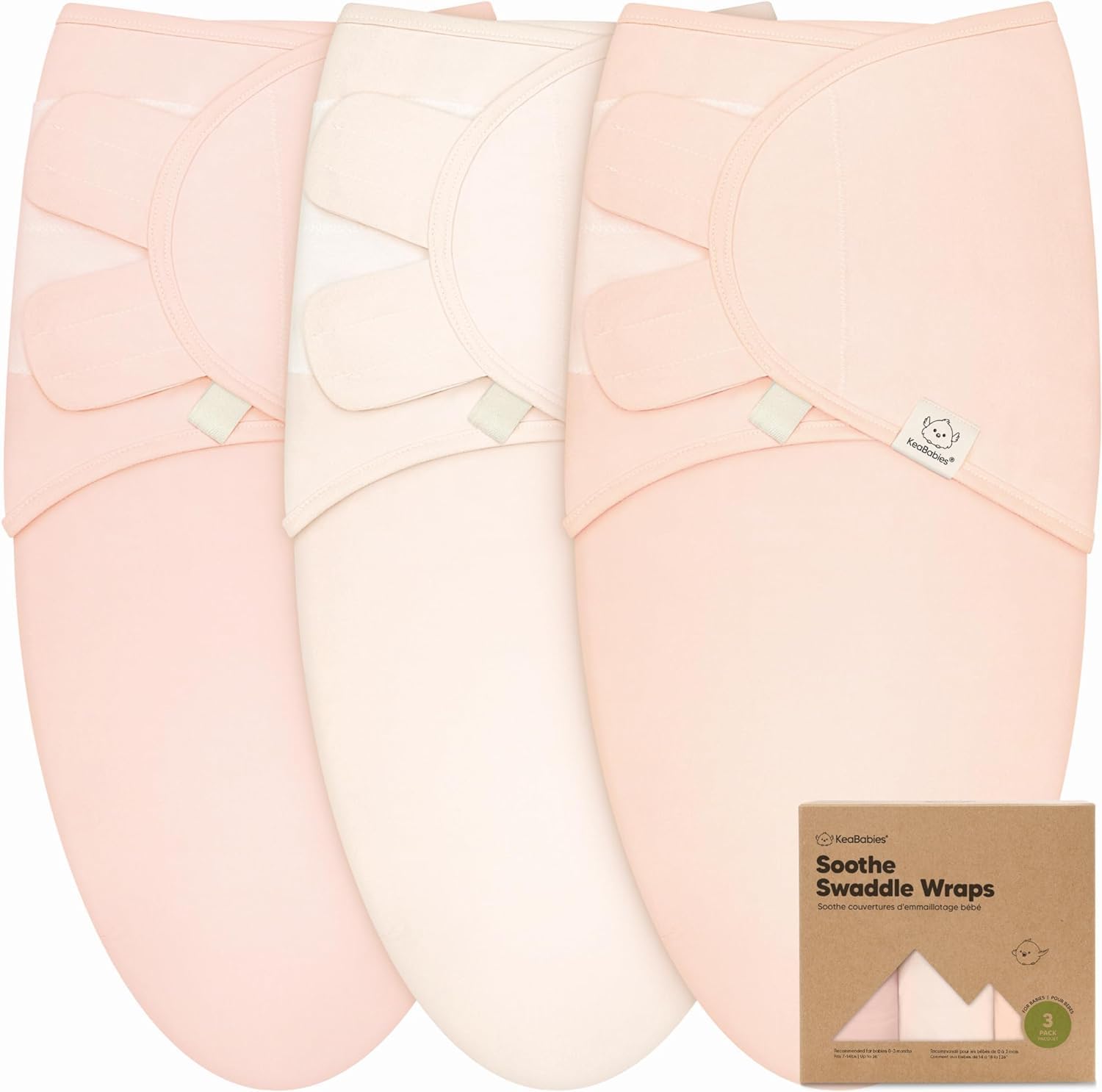 3-Pack Organic Baby Swaddle Sleep Sacks - Newborn Swaddle Sack - Ergonomic Baby Swaddles 0-3 Months - Baby Sleep Sack - Baby Swaddle Blanket Wrap - Baby Swaddle Sack - Baby Swaddle Wrap (Angelic)