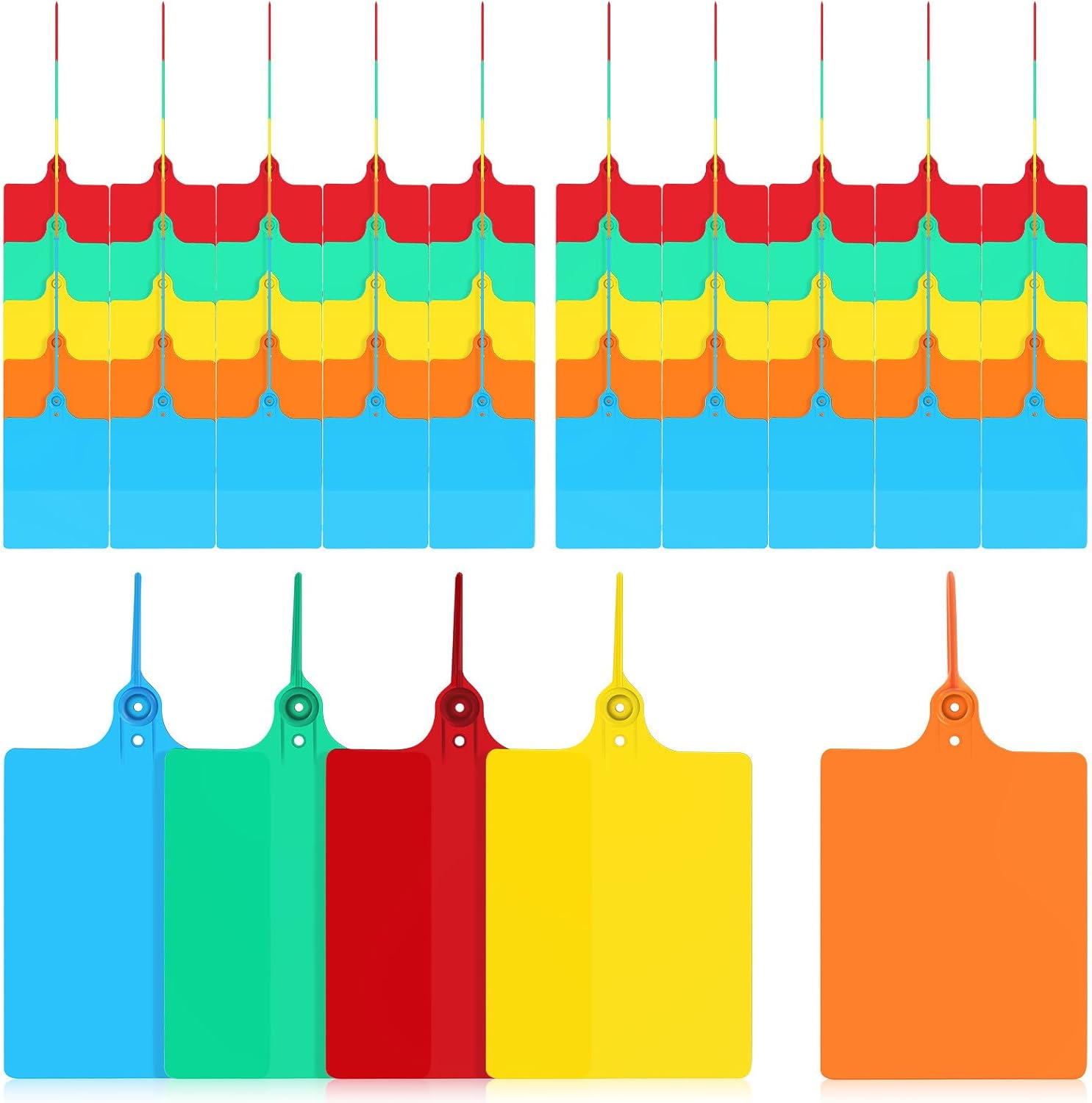 100 Pcs Waterproof Shipping Tags with Wire String, 80X100Mm Sturdy PP Plastic Inventory and Price Labels for Packaging, Luggage, and Warehouse Organization